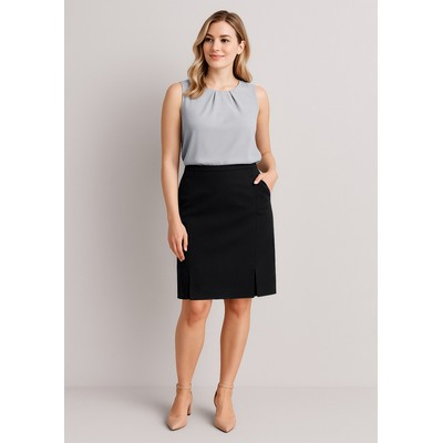 Womens Siena Front Pleat Detail Straight Skirt  